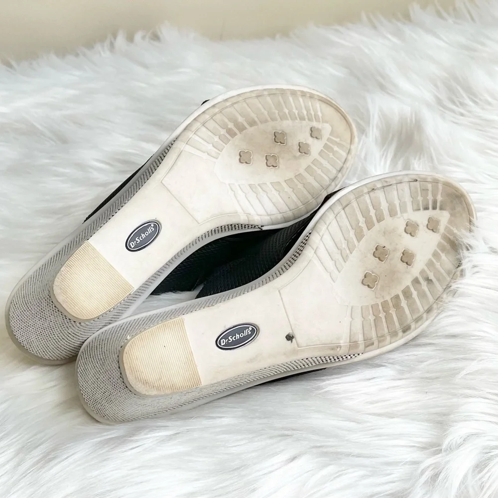 Dr. Schools Black Textured Crossover Sandals